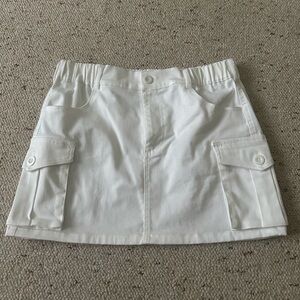 White cargo mini skirt